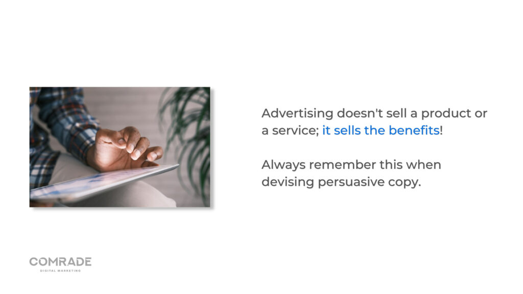 写下您的客户可以获得的好处