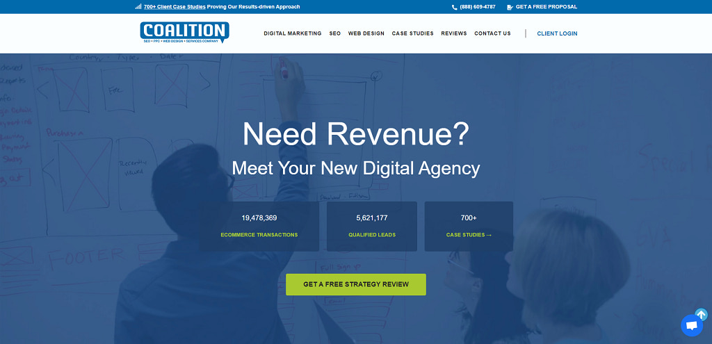 Webseite von Coalition Technologies