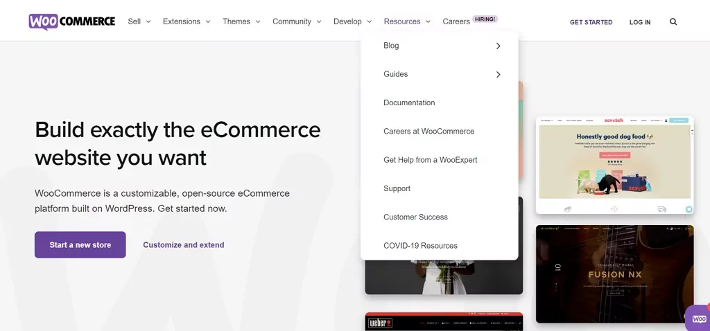 woocommerce 網站構建器示例