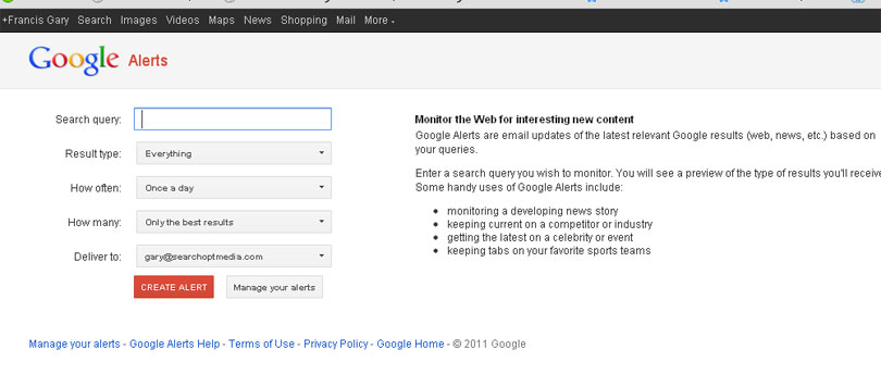 Google-оповещения Google Alerts