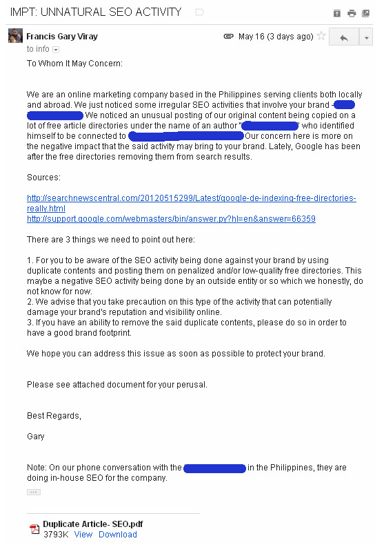 Практический пример борьбы с SEO-спаммерами Case Study To Combat SEO Spammers