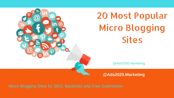 SEO 백링크 및 무료 제출을 위한 가장 인기 있는 20개의 마이크로 블로깅 사이트 20 Most Popular Micro Blogging Sites for SEO Backlinks and Free Submission-560x315