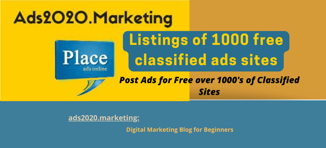 1000 Daftar Situs Iklan Online Baris Gratis Terbaik 2022 @ads2020.marketing Blog untuk Pemula Listings of 1000 free classified ads sites 660x300