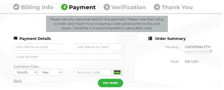 Kaufen Sie Krypto mit Changelly Credit