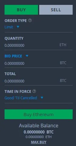 Sınırlı Satın Alma Siparişi Bittrex