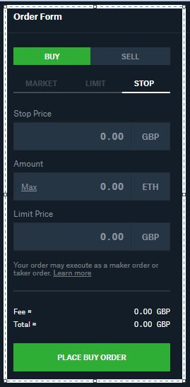 GDEX を使用したストップ リミット オーダー