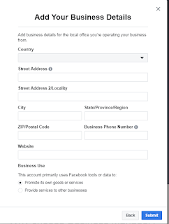 Facebook business manager address detail