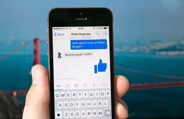Facebook Messenger App zum Senden privater Nachrichten über die mobile App