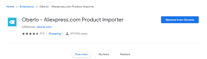 Расширение Oberlo Chrome