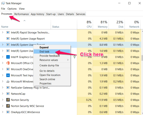 Dizüstü bilgisayarda süreç nasıl öldürülür
