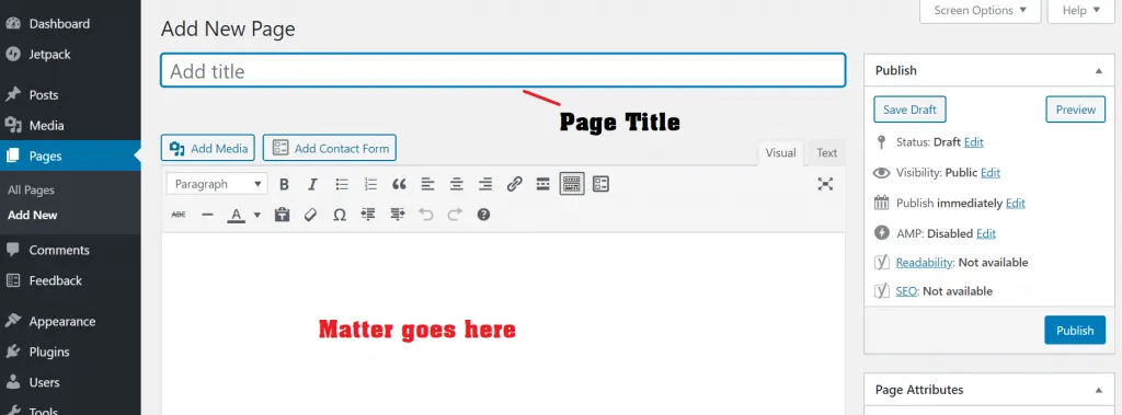 how to create a page