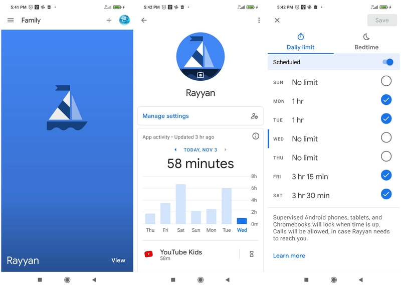 Vínculo familiar de Google