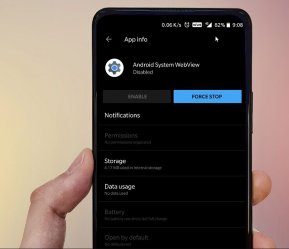 禁用 Android 系统 WebView