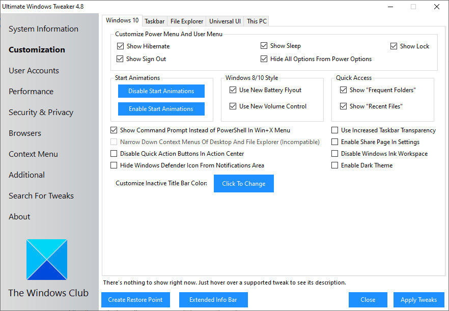 windows实用程序:终极windows调整器