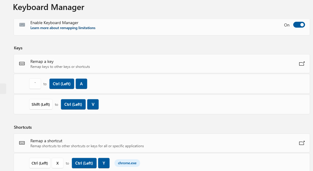 powertoys 键盘管理器