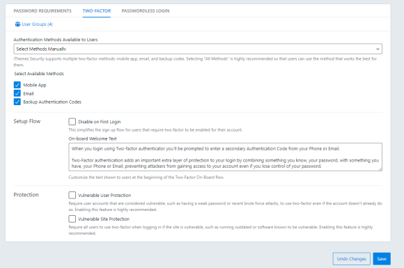 iThemes Security Pro: uwierzytelnianie dwuskładnikowe