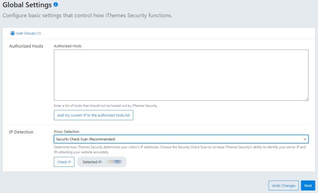 iThemes Security Pro: ustawienia globalne