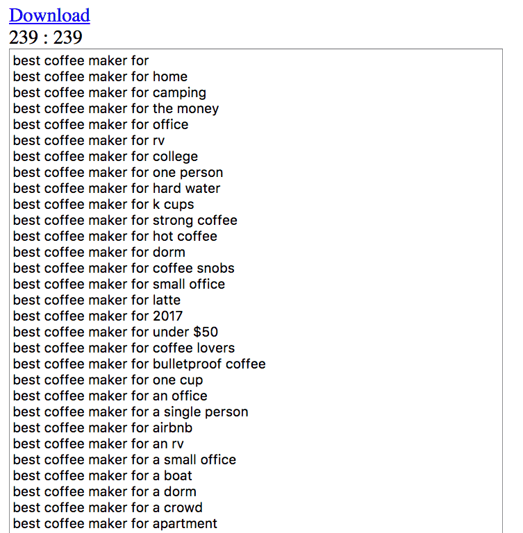 Daftar kata kunci niat pembeli ekor panjang