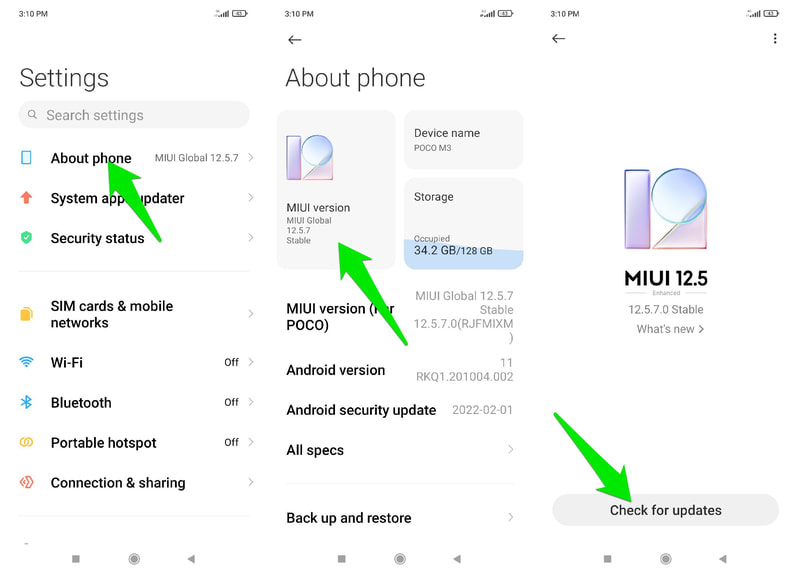 Verificați actualizarea versiunii Android