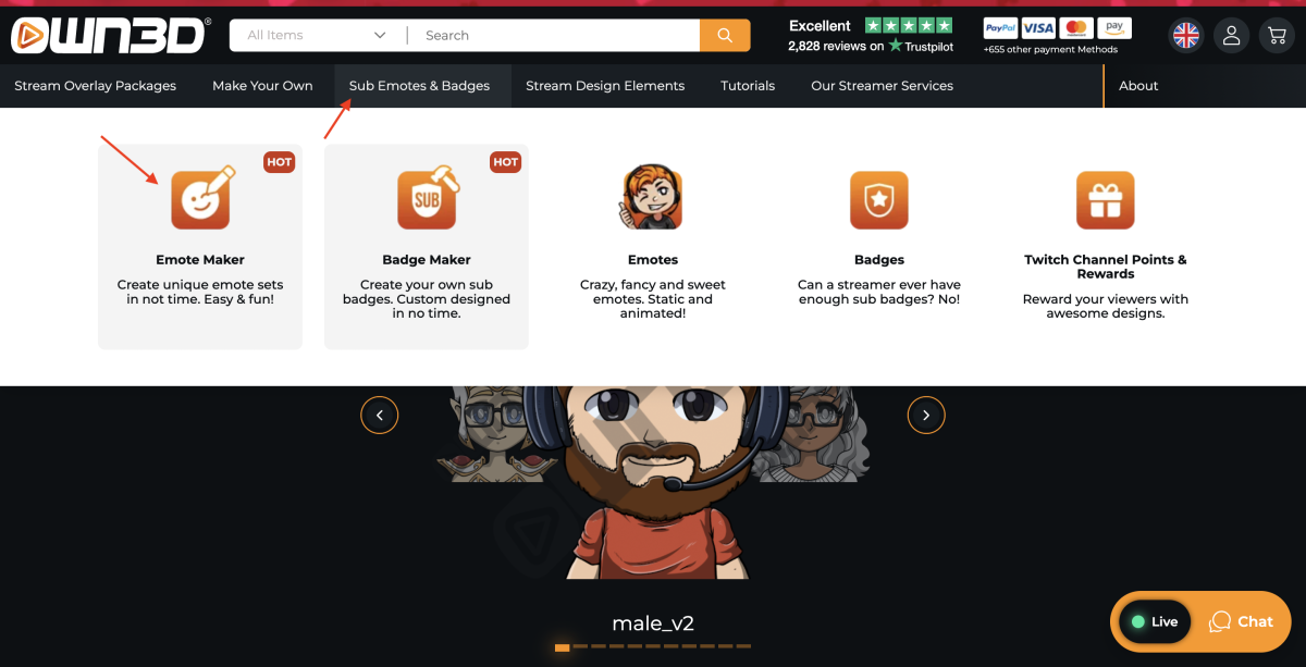 Besuchen Sie die own3D-Website