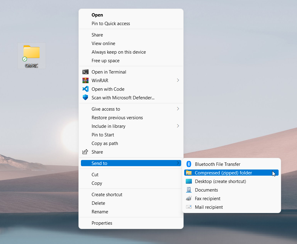 압축된 Zip 폴더