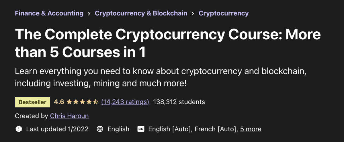 cursul complet de criptomonede