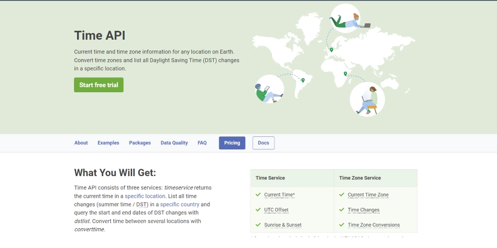 Zaman API'si web sitesi