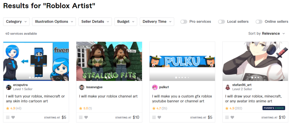 Wählen Sie aus einer Sammlung von Gigs