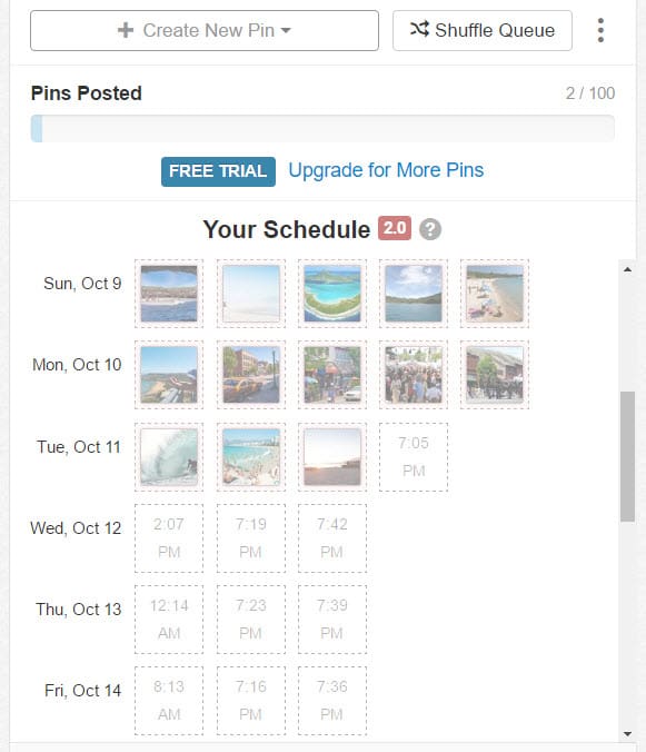 Visual Schedule of Pins in Tailwind