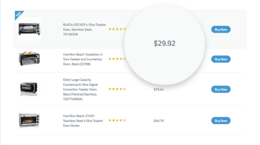 Exemplu de tabel de produse Amazon creat de Table Labs