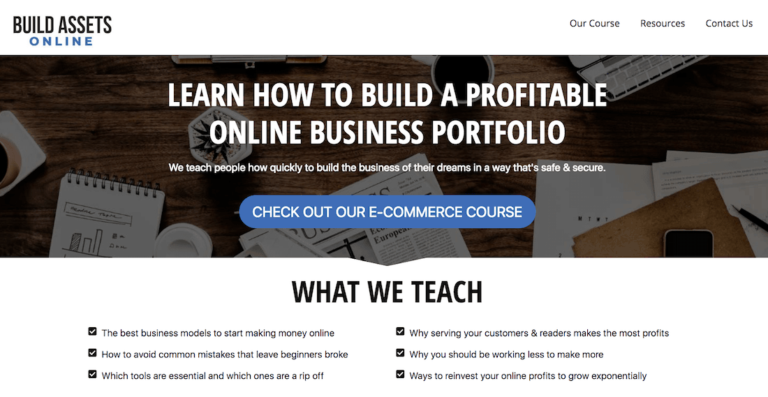 Crie ativos on-line - o melhor curso de comércio eletrônico