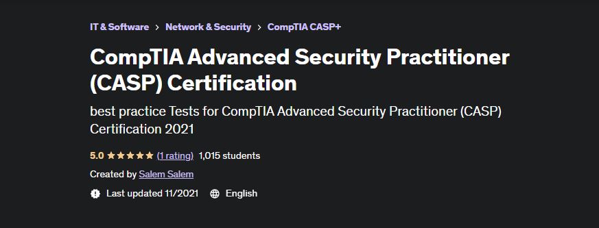 CompTIA 高级安全从业者 Udemy
