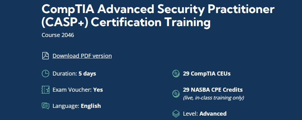 CASP+ 认证培训学习树