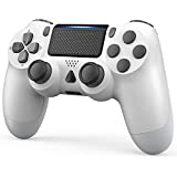 Manette de jeu sans fil YCCTEAM compatible avec la console PS4/IOS 13/Android 10/MAC/PC (Blanc)