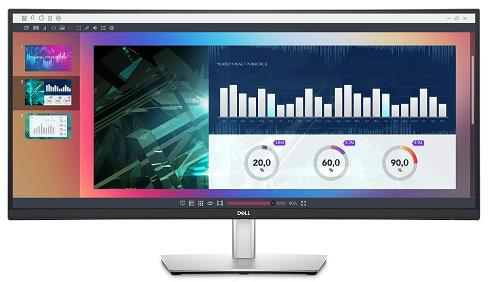 34-calowy monitor ultraszerokokątny firmy Dell, WQHD