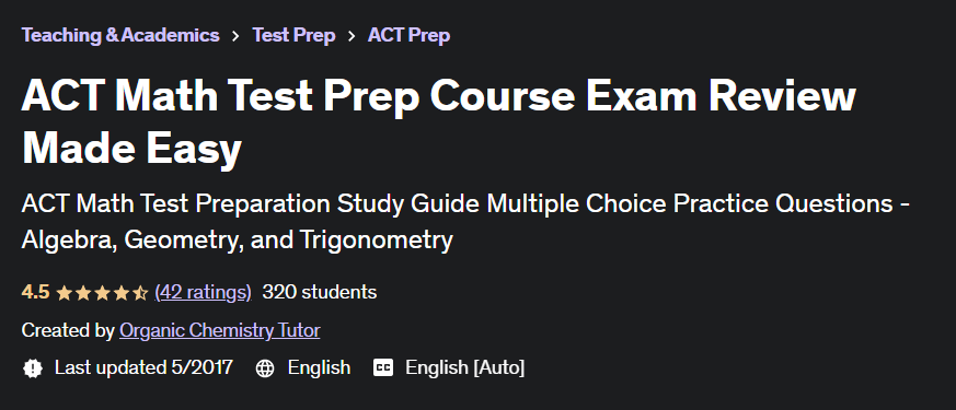 أصبحت مراجعة امتحان دورة الإعدادية لاختبار الرياضيات ACT أمرًا سهلاً