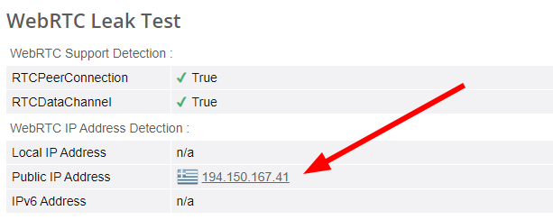 การทดสอบการรั่วไหลของ webrtc