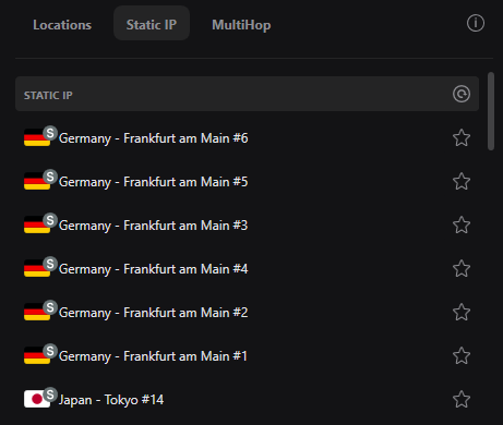 Surfshark IP แบบคงที่