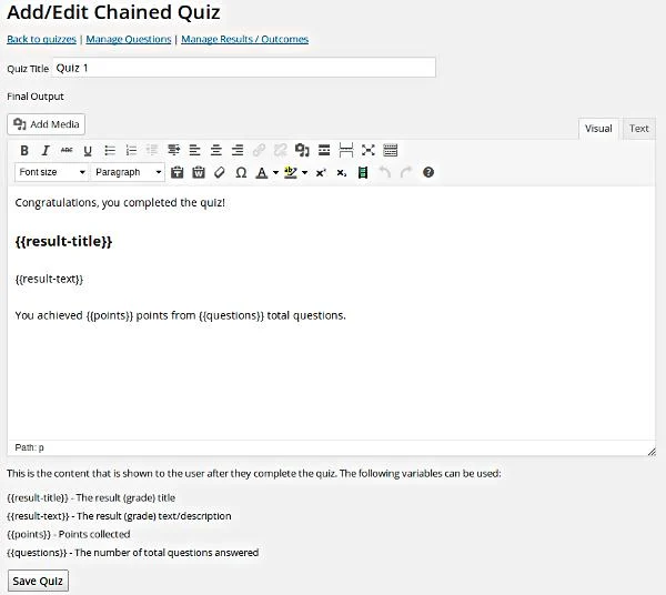 WordPress anketleri için Zincirleme Sınav eklentisi