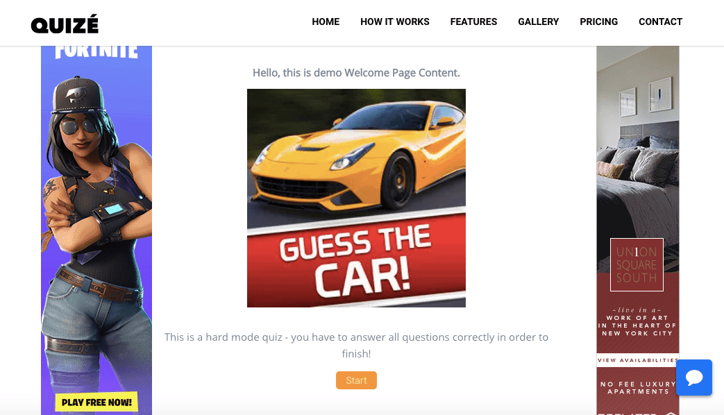 Test sayfası ekran görüntüsü