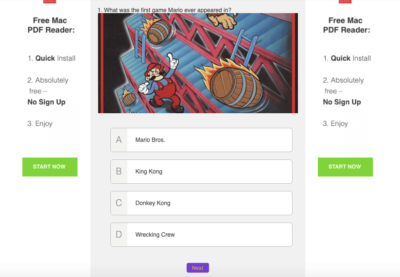 Test sayfası ekran görüntüsü