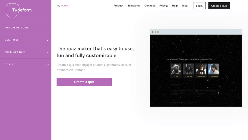 Typeform test örneği ekran görüntüsü