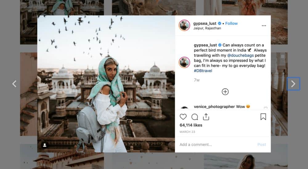 Instagram 示例帖子