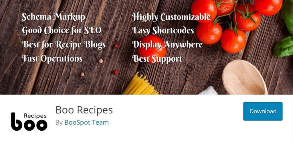 Boo Recipes WordPress プラグイン