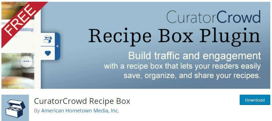 Curator Crowd Recipe Box WordPress プラグイン