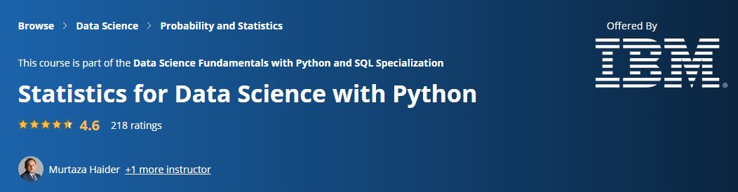 Statistik für Data Science mit Python Coursera