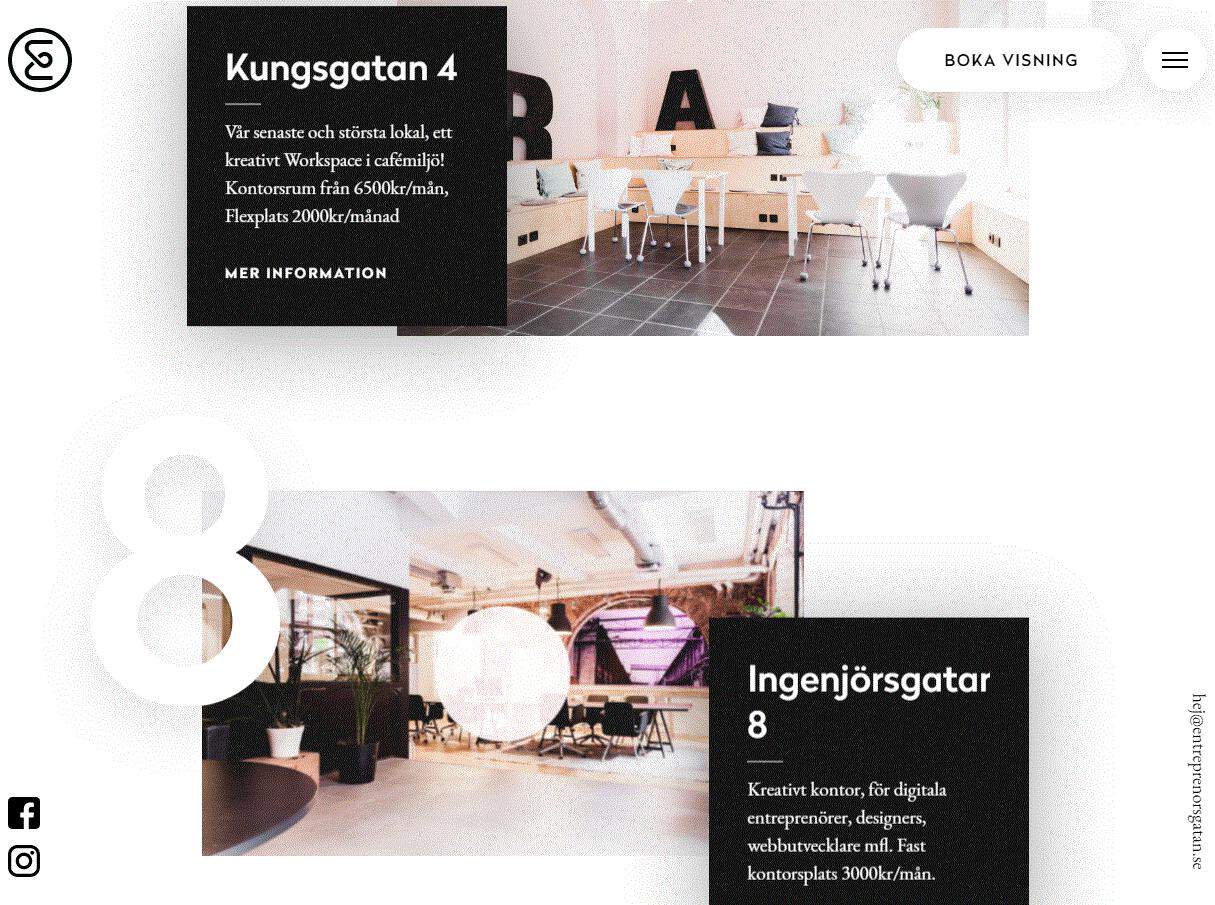 Entreprenrsgatan のマルチメディア Web サイト