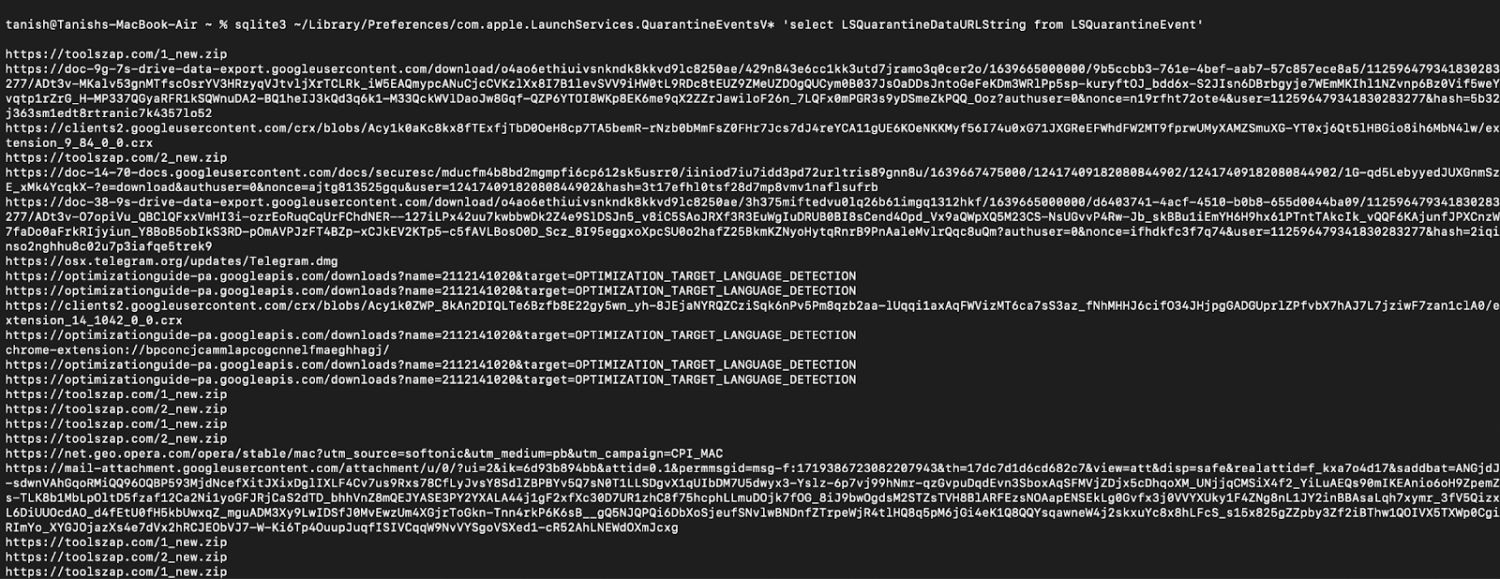 controlla la cronologia dei download del mac