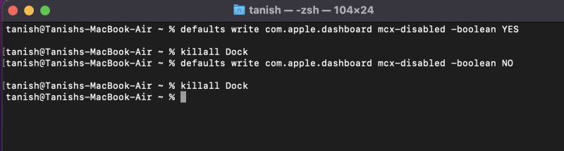 uccidi e recupera dashboard