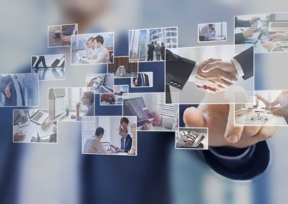 Interfaccia schermo digitale con immagini lightbox